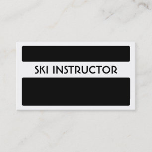 Zwarte witte visitekaartjes voor skiinstructeurs