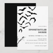 Zwarte & Witte Vleermuizen Halloween Spooktacular  Kaart (Voorkant / Achterkant)