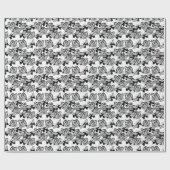Zwarte Witte Vlinders Cadeaupapier (Vlak)