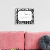 Zwarte witte vochtige bruiloft gepersonaliseerde c canvas afdruk (Insitu (Woonkamer))