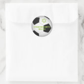 Zwarte, Witte Voetbal Bar Mitzvah Ronde Sticker (Tas)