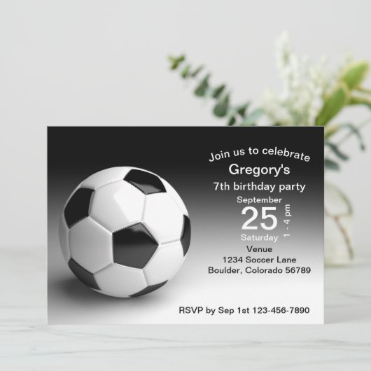 Zwarte, witte Voetbal Football Kaart (Staand voorkant)
