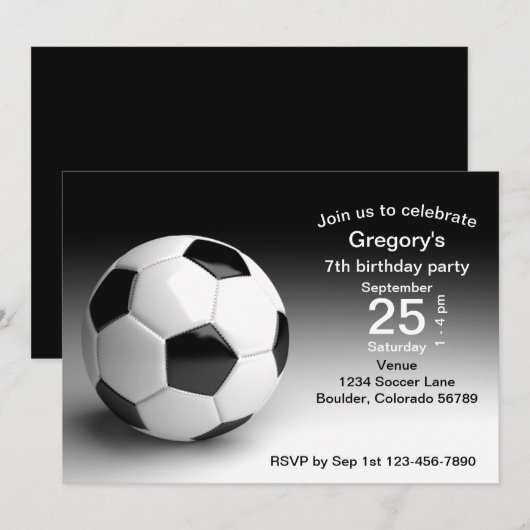 Zwarte, witte Voetbal Football Kaart (Voorkant / Achterkant)