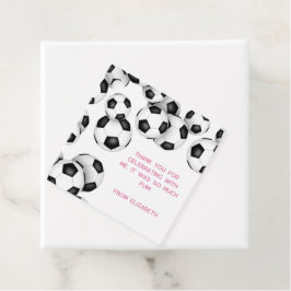 Zwarte witte voetballen verjaardagsfeestje voor ki bedankjes labels