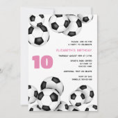 Zwarte witte voetballen verjaardagsfeestje voor ki kaart (Voorkant)