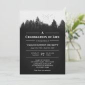 Zwarte witte vogels over bos viering van het leven kaart (Staand voorkant)