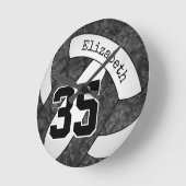 zwarte witte volleybalkamer op maat ronde klok (Hoek)