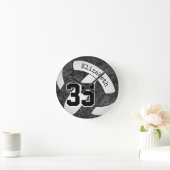zwarte witte volleybalkamer op maat ronde klok (Huis)