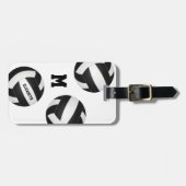 zwarte witte volleybalreisteamkleuren bagagelabel (Voorkant horizontaal)