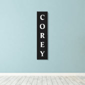 Zwarte/Witte Voornaam/Familie/Achternaam Canvas Afdruk (Insitu (Houten vloer))