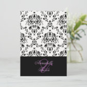 Zwarte/witte vouw, aangepaste bruiloft kaart (Staand voorkant)