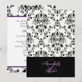 Zwarte/witte vouw, aangepaste bruiloft kaart (Voorkant / Achterkant)