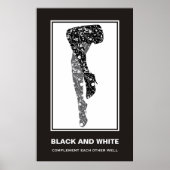 Zwarte witte vrouwenbeentjes motivatie poster (Voorkant)