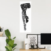 Zwarte witte vrouwenpoten met een bloesem poster (Thuiskantoor)