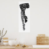 Zwarte witte vrouwenpoten met een bloesem poster (Keuken)