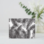 Zwarte witte waterverf handgeschilderde palmbomen briefkaart (Staand voorkant)