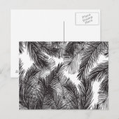Zwarte witte waterverf handgeschilderde palmbomen briefkaart (Voorkant / Achterkant)