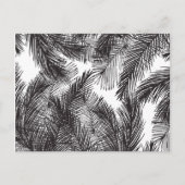 Zwarte witte waterverf handgeschilderde palmbomen briefkaart (Voorkant)