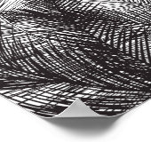 Zwarte witte waterverf handgeschilderde palmbomen poster (Hoek)