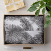 Zwarte witte waterverf handgeschilderde palmbomen tissuepapier (Geschenk)