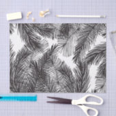 Zwarte witte waterverf handgeschilderde palmbomen tissuepapier (Craft)