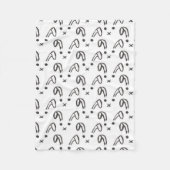 Zwarte witte waterverf handtas fleece deken (Voorkant)