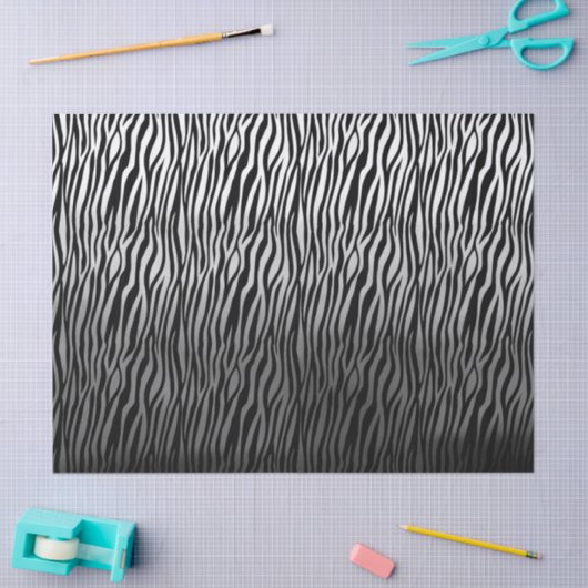Zwarte witte Waterverf Ombre Zebra Afdrukken Tissuepapier (Craft)
