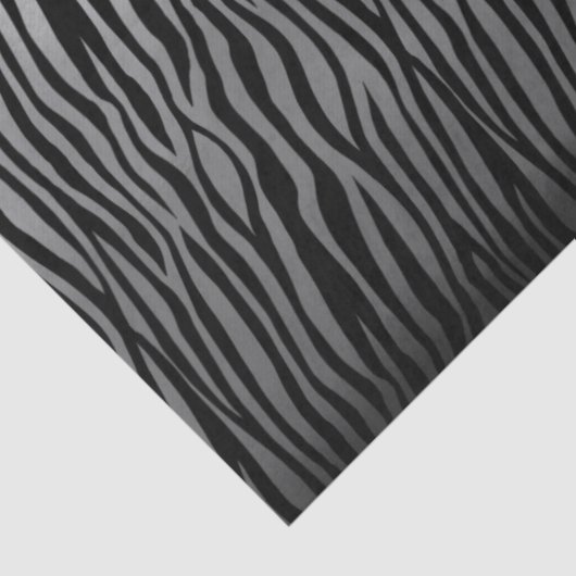 Zwarte witte Waterverf Ombre Zebra Afdrukken Tissuepapier (Detail)