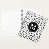 Zwarte witte Waterverf Stripes Monogram Planner (Display)