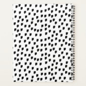 Zwarte witte Waterverf Stripes Monogram Planner (Achterkant)