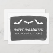 Zwarte witte Waterverf vleermuizen halloween Brief Briefkaart (Voorkant / Achterkant)