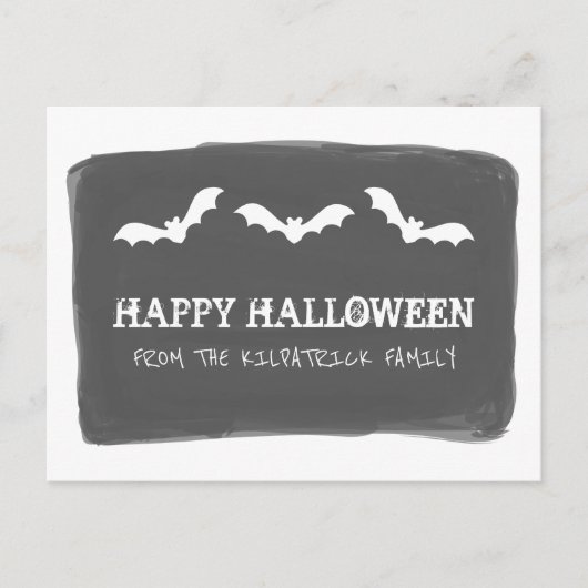 Zwarte witte Waterverf vleermuizen halloween Brief Briefkaart (Voorkant)