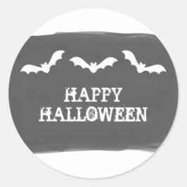 Zwarte witte Waterverf vleermuizen Halloween Stick Ronde Sticker