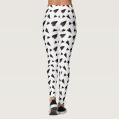 Zwarte Witte Waterverf Vrouwen Leggings (Achterkant)