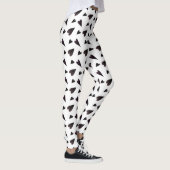 Zwarte Witte Waterverf Vrouwen Leggings (Rechts)
