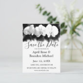 Zwarte witte waterverven save the date (Staand voorkant)