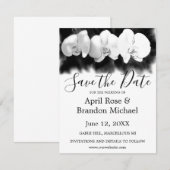 Zwarte witte waterverven save the date (Voorkant / Achterkant)