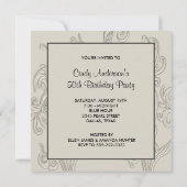 Zwarte witte werveling vrouwen 50ste verjaardagsfe kaart (Achterkant)