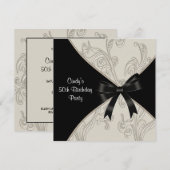 Zwarte witte werveling vrouwen 50ste verjaardagsfe kaart (Voorkant / Achterkant)