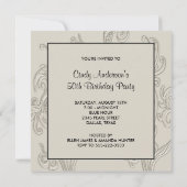 Zwarte witte werveling vrouwen 50ste verjaardagsfe kaart (Achterkant)