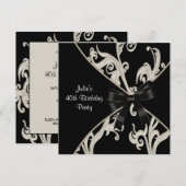 Zwarte witte wervelwind vrouwen 40ste verjaardagsf kaart (Voorkant / Achterkant)