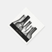 Zwarte & Witte Wijn Fles Party Papier Servet Set (Hoek)