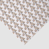 Zwarte Witte Winter Sneeuwman Kerstmis Tissuepapier (Detail)