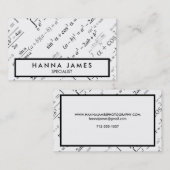 Zwarte Witte Wiskunde - Aangepaste tekst Visitekaartje (Voorkant / Achterkant)