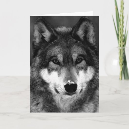 Zwarte & Witte Wolf Kaart (Voorkant)