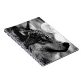 Zwarte & Witte Wolf, Maan & Nacht Notitieboek (Rechterzijde)