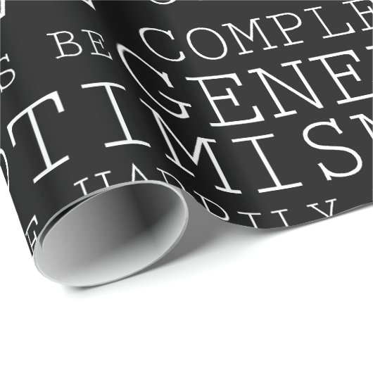 Zwarte witte woorden van inspiratie Verjaardag Cadeaupapier (Rol Hoek)