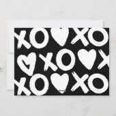 Zwarte witte xo hartfoto valentine dag feestdagenkaart (Achterkant)