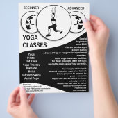  zwarte witte yoga klasse flyers (Hand)