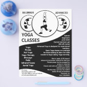  zwarte witte yoga klasse flyers (Enkel)